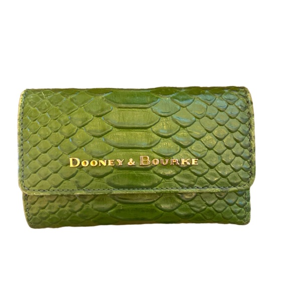Dooney & Bourke Handbags - Dooney & Bourke Caldwell Embossed Leather Wallet color green